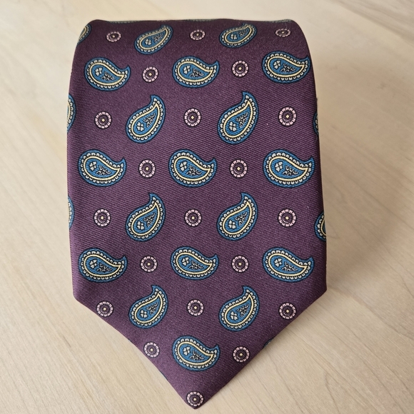 🇫🇷Lanvin Paisley Tie in Purple and Blue - Picture 5 of 6